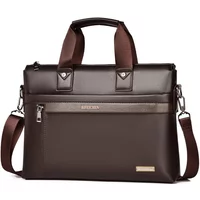 High Quality Business Men Briefcase Bag PU Leather Shoulder Messenger Bags Office Handbag A4 Document Laptop Bag