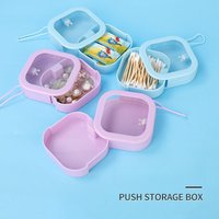 Portable Travel Push-box Cosmetic Storage Box for Jewellery Mini Hair Accessories Cotton Swab Box Hairpin Data Cable Storage Box