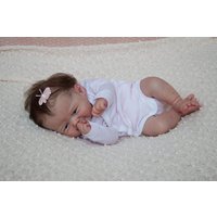 NPK 49CM Reborn Vivi Baby Doll - Newborn Girl Realistic Soft Touch Hand-Rooted Hair High-Quality Handmade Lifelike Art Doll