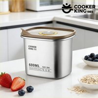 COOKER KING 300-5500ML Stainless Steel Preservation Box 304+PP Vacuum Kitchen Storage Box Lunch Box Household Multi Size Gift