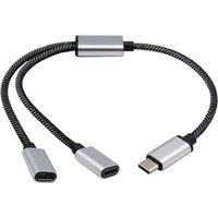 USB C Male to Double USB C Female Splitter Converter Adapter Extension Connector Cable and Data Transfer