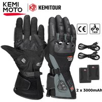 Gants de ski chauffants KEMIMOTO, gants de moto chauffants d'hiver, gants thermiques chauds, imperméables et rechargeables pour motoneige