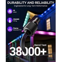 SHGO-Waterproof 16FT Extension Cable For Govee Cord For Govee H705A H706A Permanent Outdoor Lights Series