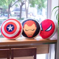 Anime Peripheral Marvel Avengers Round Pillow Captain America Shield Spider Man Plush Cushion Q-Version Cute Gift