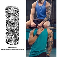 Hannya Full Arm Waterproof Temporary Tattoo Sticker, Long-lasting for 1-2 weeks, Realistic Semi-Permanent Fake Tattoo