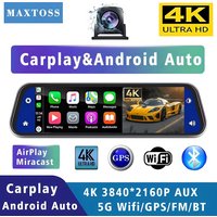 10 Inch 4K 2160P Car Dvr Carplay Android Auto Dash Cam GPS WIFI BT FM Stream Rear View Mirror Dashcam Dvrs Camera Drive Record