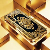 Pattern scratch proof Beautiful Electroplating Glass PhoneCase for Samsung Galaxy S26 S25 S24 S23 S22 FE,Ultra,Plus anti-impact