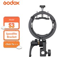 Godox S3 Speedlite Bracket with Bowens Mount for On-camera Flash V100 V860 AD200Pro II Accessories