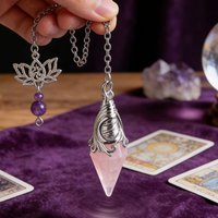 Pink Quartz Rock Crystal Pendulums for Divination Dowsing Natural Gem Stone Pendant Obisidian Amethysts Healing Pendulos x277