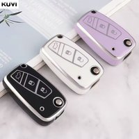 Fashion New TPU Car Flip Key Case Cover Shell Fob Bag For FIAT 500 Panda Stilo Ducato Punto Doblo Bravo Protected Accessories