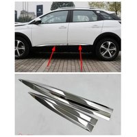 Top quality For Peugeot 3008/4008 2016 2017 2018 car detector stainless steel Side Door Body trim sticks Strips Molding 4pcs