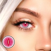 2 Stück/1 Paar farbige Kontaktlinsen, Anime-Cosplay-Zubehör, Linse, jährlich verschreibungspflichtige farbige Kontakte mit Box, Demon Slayer