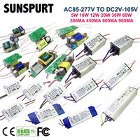 1-10PCS High Power LED Driver 300MA 450MA 600MA 900MA 5W 10W 12W 20W 36W 60W Inside External IP67 Constant Current Adapter Chip