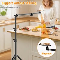 Magnetic Tripod Horizontal Overhead Tripod Extend To 210cm Phone Tripod Stand for Filming Video Recording Live Stream