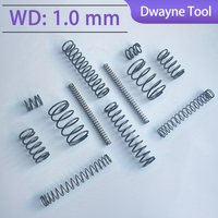 Compression Spring miniature 1.0mm Wire Dia, 5mm-20mm OD,10mm-100mm Free Length Spring Steel Extension Spring,Black,10Pcs