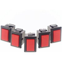 LOT 5 Red 2 Pins Push To ON Momentary Push Button Rocker Switch PBS-101