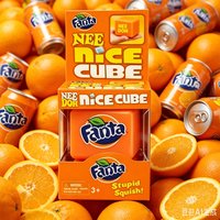 Fanta x NeeDoh Nice Cube Squishy Toy Stress Relief Fidget Toy Slow Rebound Squeeze Toy for Kids Adults Office School Collectible