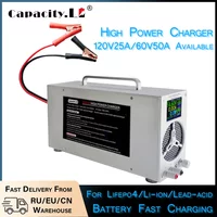 Adjustable Voltage/Current Fast Charger For Lithium/Lifepo4/Lead-acid Battery Universal 0-60V 0-50A / 0-120V 0-25A Any Equipmen