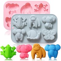 3D Elephant Monkey Frog Silicone Molds for Cake Gummy Jello Ice Cube Crayon Cake Decoration Soap Molds Silicone Baking Mould