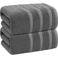 2 X Extra Large Super Jumbo Bath Sheets Towel (100 x 200 cm) Egyptian Cotton Soft Big Bath Sheet Hotel Spa XXL Bath Towels Set