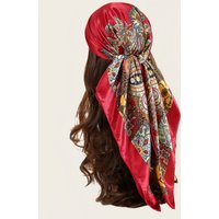 1 Women's Printed Silk Scarf, Imitation Silk Headscarf, Can Be Used as a Scarf or as a Bandeau