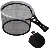 Folding Fly Fishing Hand Net Easy To Carry ABS Handle Net High Durability Portable Collapsible Suitable Outdoor Fishing Dip Net