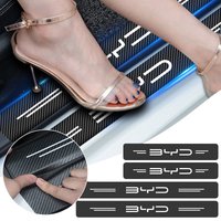 4Pcs Car Door Plate Carbon Fiber Threshold Emblems Sticker For BYD F3 S6 F0 Tang I3 S7 G3 E5 E2 E1 E3 E9 D1 S8 E6 L3 Song Qing