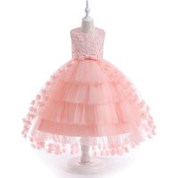 Sommer Kinder Prinzessin Party kleid für Mädchen Blume Brautjungfer Kleider nachlaufen Stickerei Kinder Mädchen Geburtstag Hochzeit Kostüm