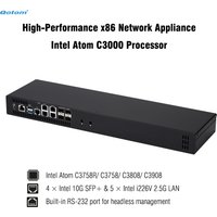 Q20300G9 1U Rack - Atom C3000 CPU, 4x 10G SFP+/ 5x 2.5G LAN, DDR4 RAM, Dual NVMe - PfSense/OPNsense Firewall Appliance