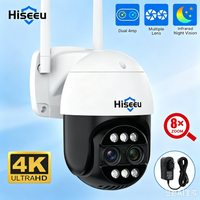 Caméra Wifi PTZ 8MP Hiseeu, double objectif, zoom 8X, extérieure, haute définition, communication bidirectionnelle, suivi automatique, caméra de surveillance Onvif