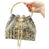 Luxury Designer Tassel Evening Clutch Bag Women Bucket Shoulder Crossbody Bag Rhinestone Purses Handbag for Bridal Wedding Party