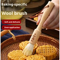 Wooden Handle Soft Bristle Brush, Baking Oil Brush for Mooncake BBQ Egg Yolk Pastry Home Kitchen Use