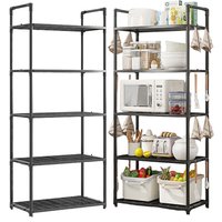 Floor-Standing Kitchen Storage Rack 66Lbs Capacity Multi Layer Microwave Shelf for Kitchen Pantry Closet Bathroom Laundry Garage