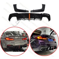 For BMW 5 Series G30 G31 M Sport 530i 525i 540i 2017-2023 High Quality 3/Pcs Car Rear Bumper Lip Spoiler Glossy Black With LED image 4