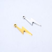 DOOYIO 5pcs/lot Stainless Steel High Quality Lightning Charm DIY Personality Simple Lightning Shape Pendant Accessories