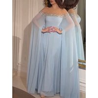 India Dubai Abaya Party Dress for Women Chiffon Ball Gown Vestidos Wedding Prom Evening Dress Slash Neck Morocco Caftan 2023