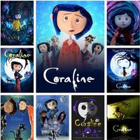 Classic Movies C-Coraline 5D DIY Full Round Diamond Painting Home Living Room Bedroom Aesthetic Bar Decoration Gift