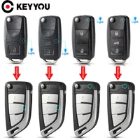 KEYYOU 1 SZT. Nowe etui na kluczyk samochodowy do VW Volkswagen Beetle Caddy Passat Golf Jetta Polo Scirocco Tiguan Touran Skoda Seat