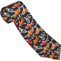 Koi Carps Seamless Pattern Tie Business Neck Ties Men Vintage Cool Necktie Accessories Quality Printed Collar Tie
