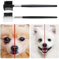 Tear Stain Remover Comb Pet Eye Comb Double-Sided Dog Eye Brush Grooming Combs for Small Dogs Pomeranians Chihuahuas
