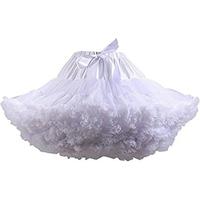 Lowest Pirce Womens 2-Layered Pleated Tulle Petticoat White Black Tutu Puffy Party Cosplay Skirt Lolita Cosplay Bridal Crinoline