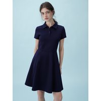 ZIQIAO 2025 Summer Women's Polo Mini Dress - Waist-Defining Silhouette & Breathable Textured Fabric Casual Dresses 25ZQ92190