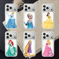Lovely-H-Disney-Princesses-S Kawaii Phone Case For IPhone 17 16 15 14 Plus 13 12 11 Pro Max Phone Cover Transparent Shockproof