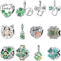 925 sterling silver pendant with four leaf clover series beads, compatible with original bracelet necklace, DIY jewelry gift