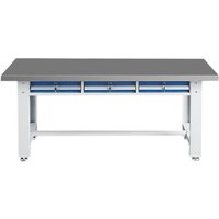 Stainless steel heavy workbench for factory mold assembly with thickened stainless steel desktop