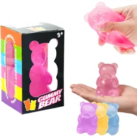 Needoh Sensory Gumdrop Bear Soft Stretchy Gel Filled Toy Reliever Fidget Anxiety Relief ADHD Toy Non-toxi For Kids Adults Party