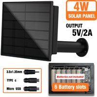 4W Solar Panel Waterproof Micro USB/TypeC Output 5V Solar Cells Charge Install 18650 Battery Outdoor For Leds or Remote Sensors