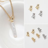 Breloques en forme d'oiseau pour la fabrication de bijoux, breloques pouvant être suspendues, accessoires en laiton plaqué or 14k, 11x12mm, DIY bricolage, 6 pièces