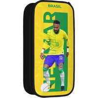 Neymars Brazil Football Pencil Case Cute Soccer Number 10 Pen Pencil Bags Student Large School Supplies Cosmetic Pencilcases