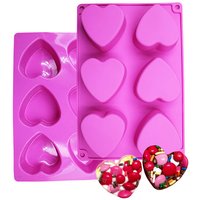 6 Holes Heart Shaped Silicone Mold Chocolate Cake Jelly Pudding Handmade Soap Moulds For Candy Making Art Craft Mould Ice Cube